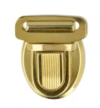 Metalen slot / boekentas sluiting - goud - 32 x 37 mm